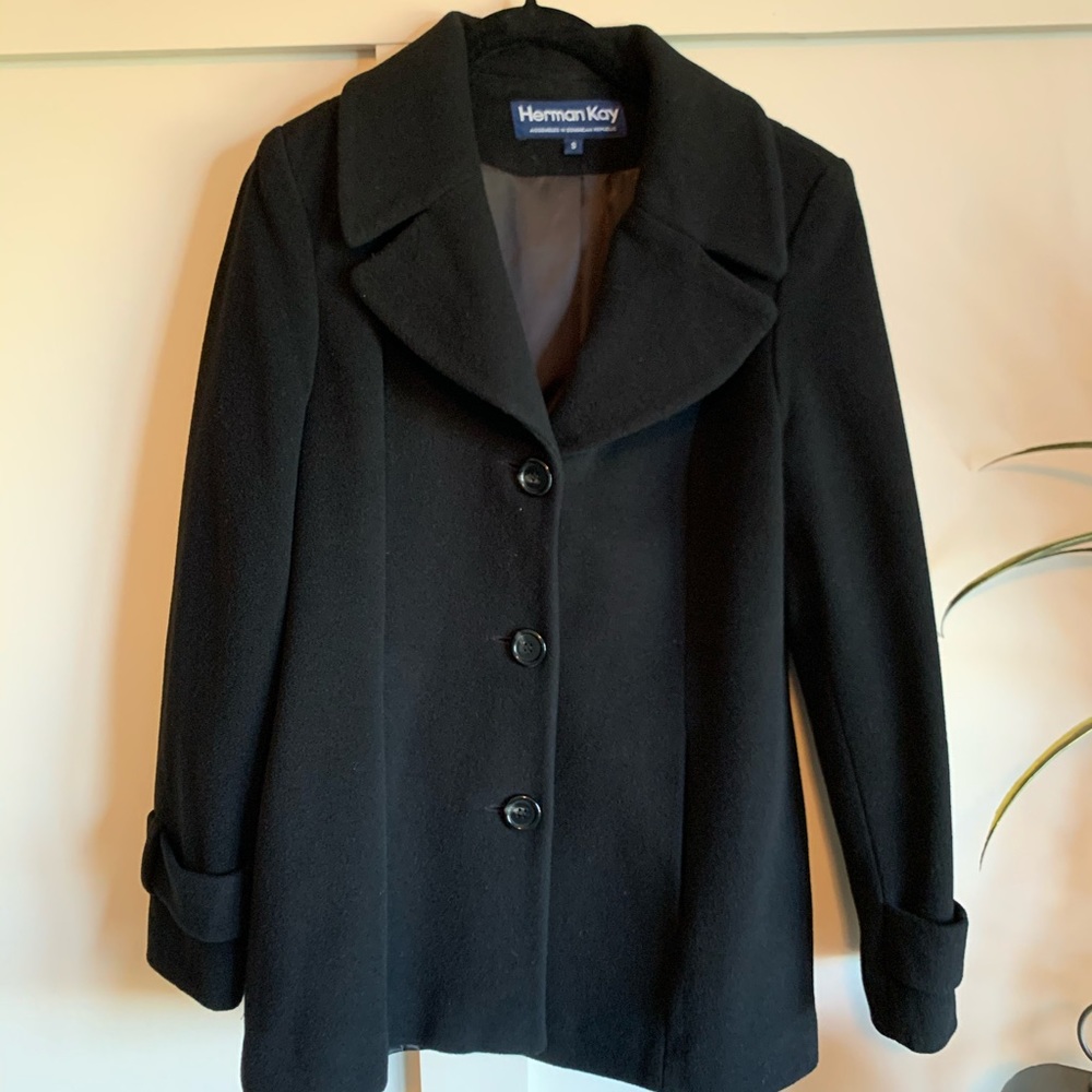 Pleated A Line Pea Coat